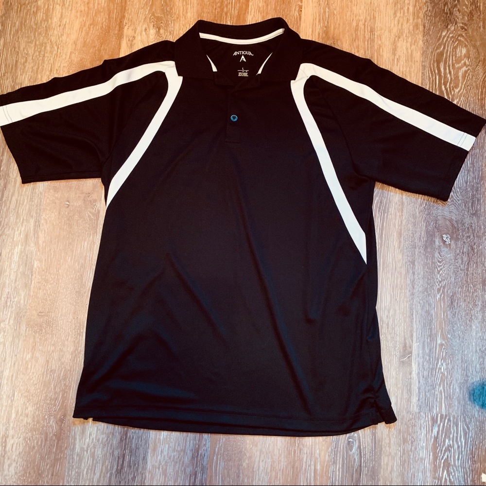 Antigua black and white polo shirt